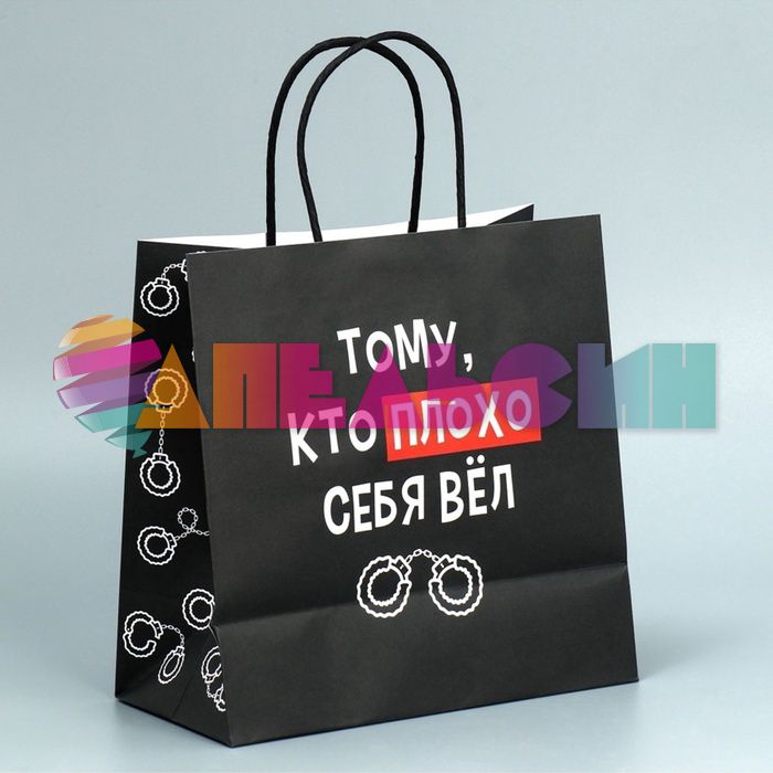 Пакет Тому кто плохо себя вел 22х22х11см крафт 9304742