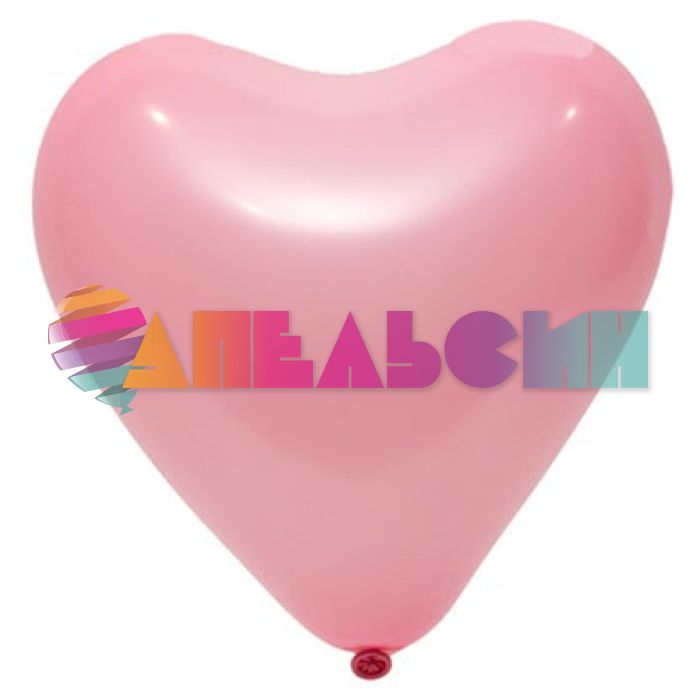 Шар сердце пастель Розовый Э12"/30см 50шт/уп (Малайзия) 1105-0341