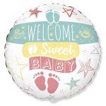 Шар фольга Welcome Sweet Baby F18"/48см (Испания) 401593