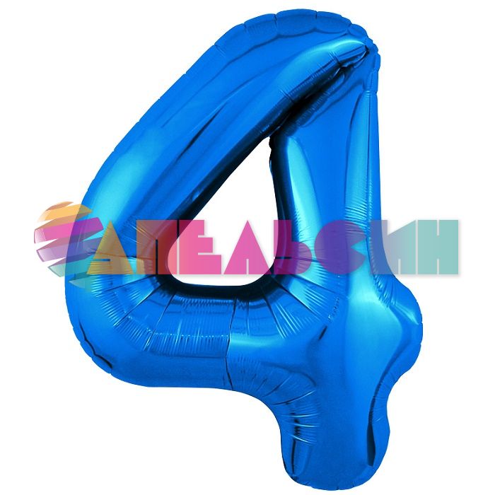 Шар цифра Синий AG40"/102см 4 Slim (Россия) 756416
