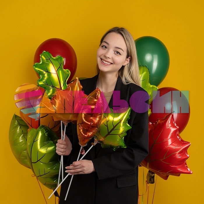 Шар фигура Лист дуба зеленый FL27"/69см (Китай) 190170