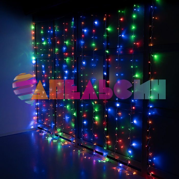 ЭГ занавес 3х3м Мульти 300 Led 8 режимов IP14 512007