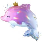 Шар фигура Рыба Дельфин принцесса перламутр G32"/80см (Италия) 72195RHG