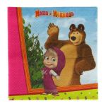 Салфетка Маша и Медведь 25см 12шт/уп 1502-1840