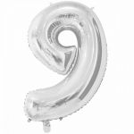 Шар цифра Серебро Е26"/66см 9 Silver (Китай) 1207-3666