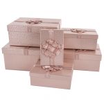 Коробка Эффектный подарок нежно-розовый металлик кожа 14х21х8см 503918-5