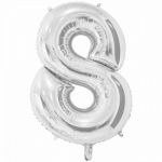 Шар цифра Серебро Е26"/66см 8 Silver (Китай) 1207-3665