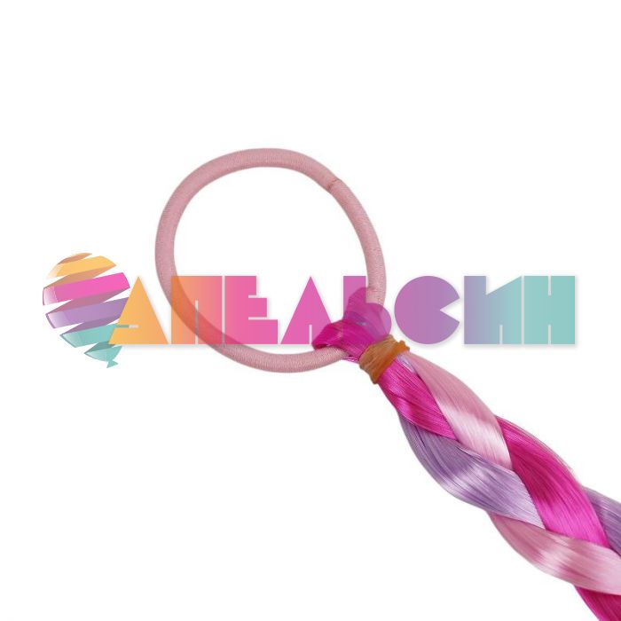 Коса Розовый МИКС 40см 191650