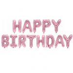 Надпись из шаров HAPPY BIRTHDAY розовый FL16"/41см (Китай) 17361