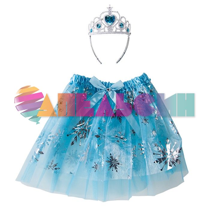 Набор Снежная королева 2в1 голубой (юбка, диадема) 3-8 лет 6230857-СТОК