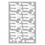 Наклейка буква Белый Ж 08см 8шт/лист 1968-08-бел-Ж