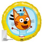 Шар фольга Три кота Коржик желтый FL18"/46см круг (Китай) 401018