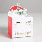 Коробка С НГ Единорог 12х19х10см для конфет 5287571