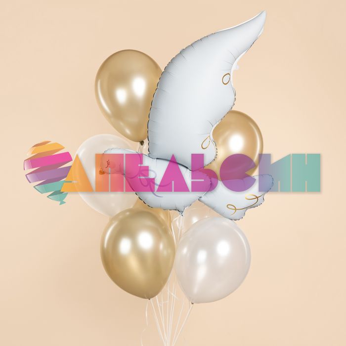 Шар фигура Голубь белый FL39"/99см (Китай) сатин 27945