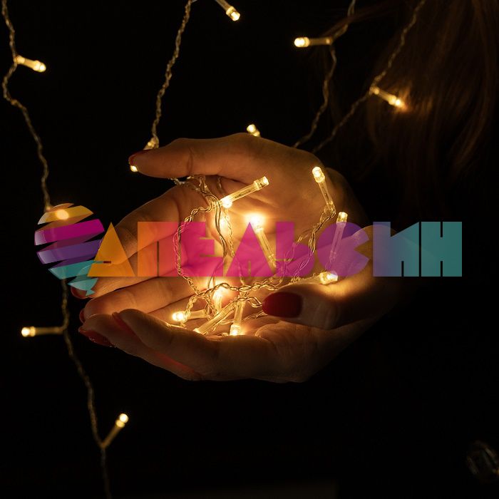 ЭГ занавес 1х1м Белый теплый 100 Led, 8 режимов, IP14 512339