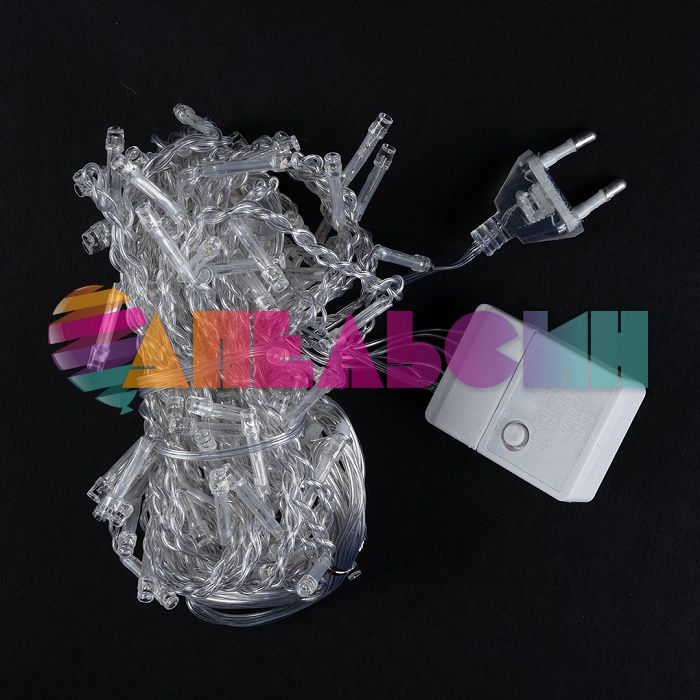 ЭГ занавес 1х1м Белый теплый 100 Led, 8 режимов, IP14 512339