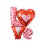 Надпись из шаров LOVE с сердечками FL41"/102см (Китай) 17068