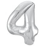 Шар цифра Серебро Е40"/102см 4 (Китай) 1207-2959