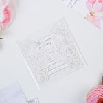 Приглашение на свадьбу Прозрачное Кружева белый 12х12см 1353041