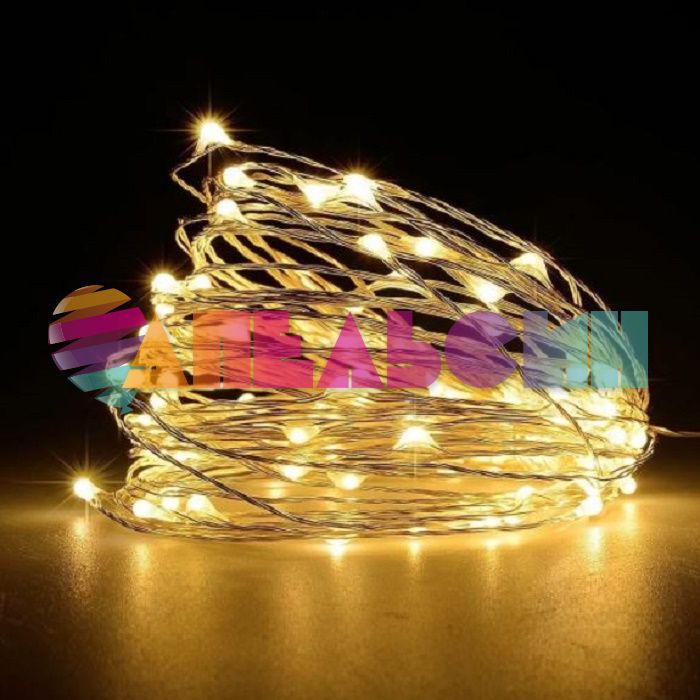 Светодиодная нить 3м Белый теплый 30 LED на батарейках 512027 193201