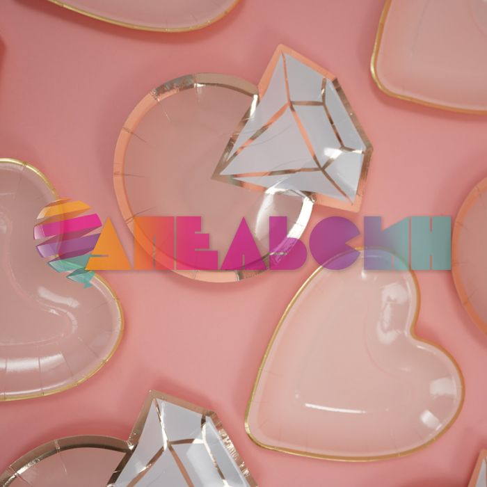 Тарелка Кольцо обручальное 14х18см фигурная 10шт/уп бумага 449086
