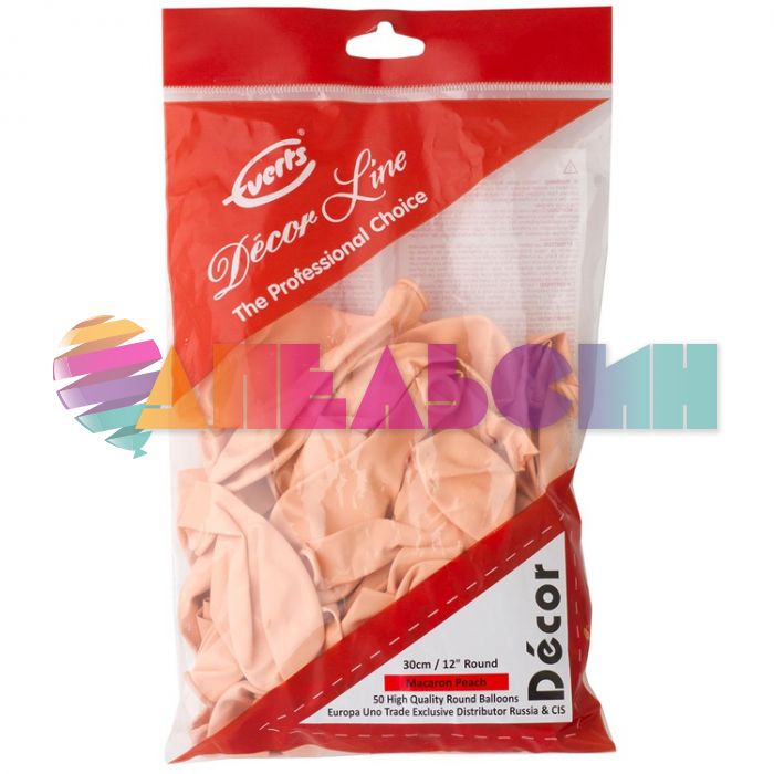 Шар пастель Бежевый Э12"/30см (720) Peach 50шт/уп (Малайзия) макарунс 1102-1833