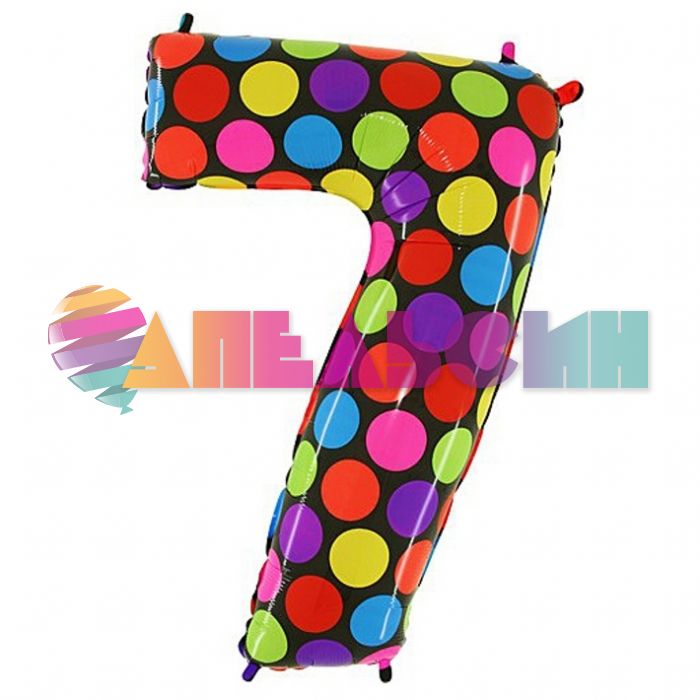 Шар цифра Горох G40"/102см Диско 7 (Италия) L14847-СТОК