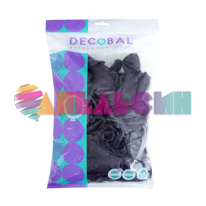 Шар пастель Черный DL12"/30см (180) Black 100шт/уп (Вьетнам) 312180