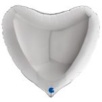 Шар сердце Серебро G09"/23см (Италия) 09009S