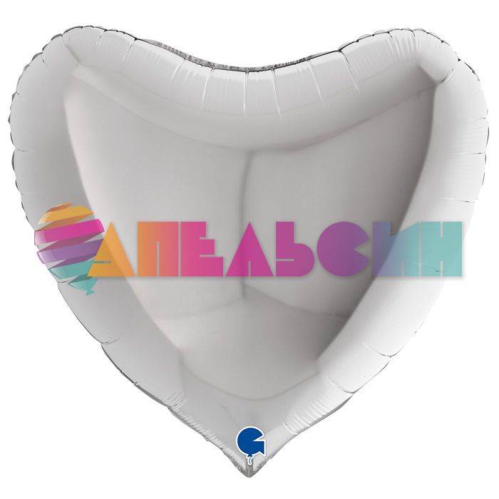 Шар сердце Серебро G09"/23см (Италия) 09009S