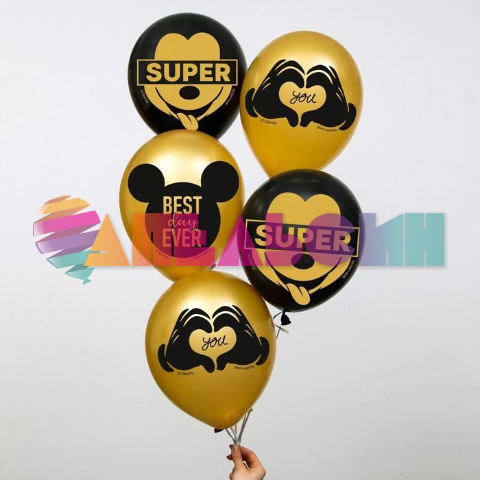 Шар латекс Микки Маус SUPER 12"/30см 5шт/уп (Китай) 5358297