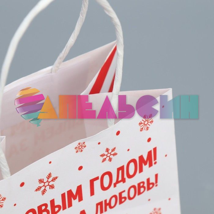Пакет С НГ Выпьем за любовь 12х21х9см крафт 9524129