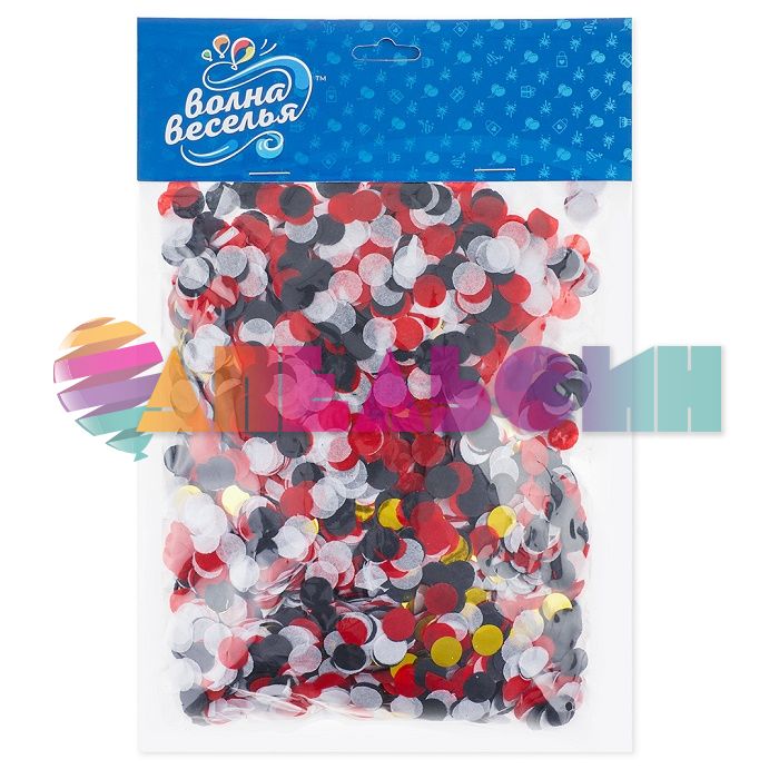 Конфетти Черный МИКС круг 1см купаж 50гр 6015312