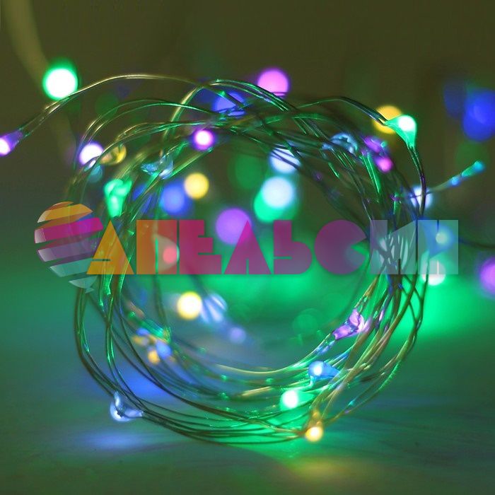 Светодиодная нить 2м Мульти на батарейках 4154868