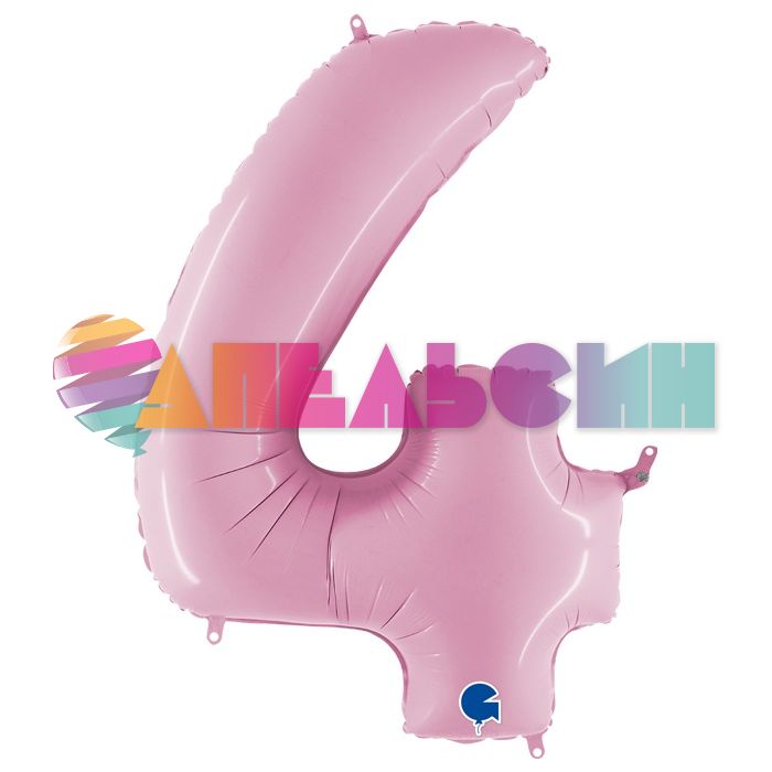 Шар цифра Розовый G40"/102см макарунс 4 (Италия) 1207-3331 074PP