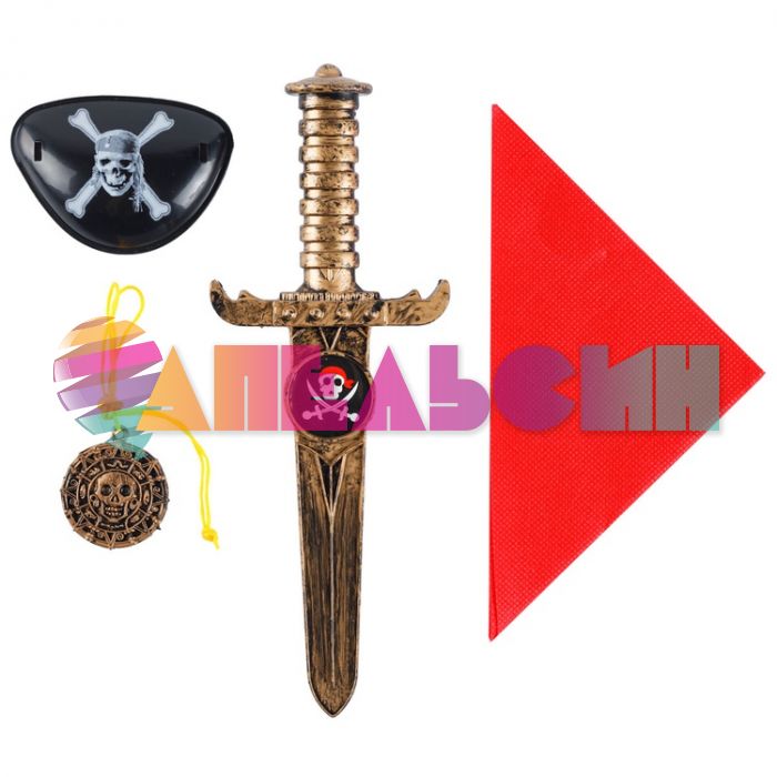 Набор Пират 4в1 (бандана, медальон, наглазник, кинжал) 1501-6303