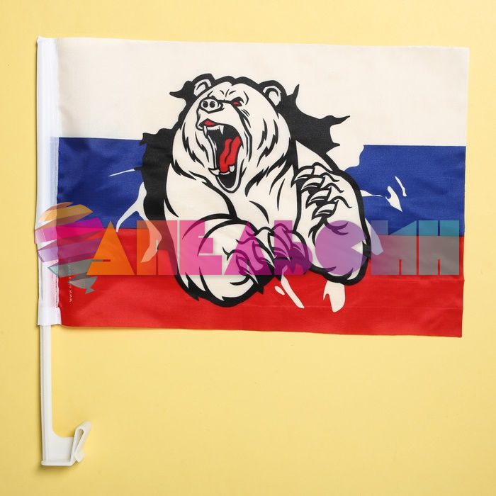 Шток с флагом Медведь 2шт/уп 1235998