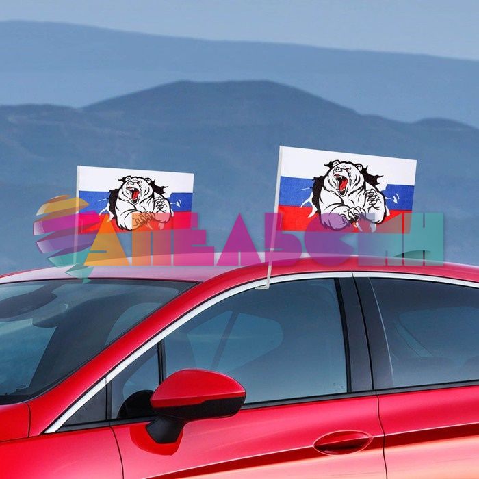 Шток с флагом Медведь 2шт/уп 1235998
