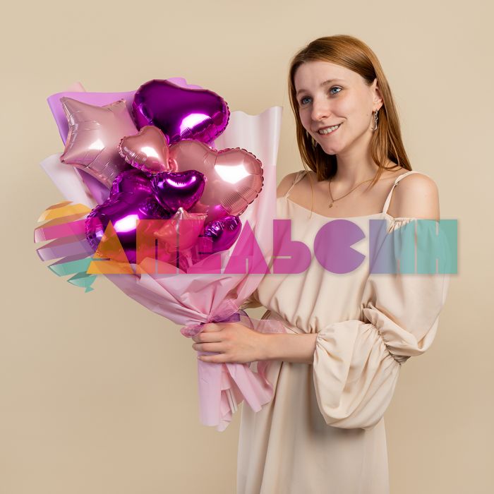 Шар сердце Розовый FL10"/25см (Китай) 27238