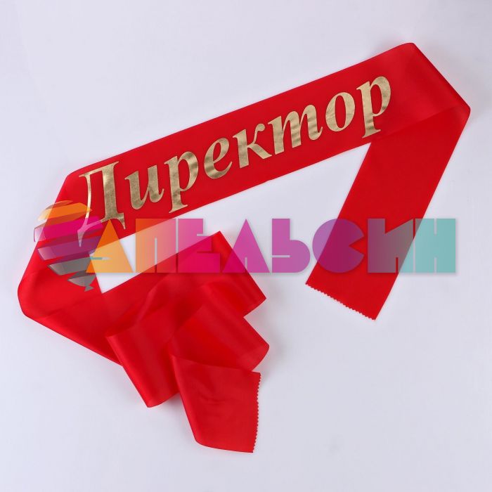 Лента Директор красный 10х190см шелк 1284750