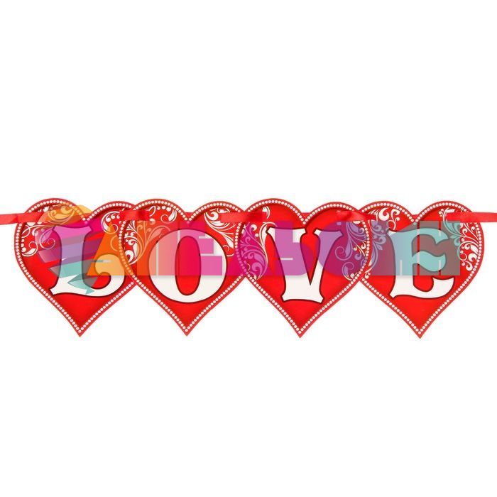 Гирлянда LOVE 60см картон 1221260