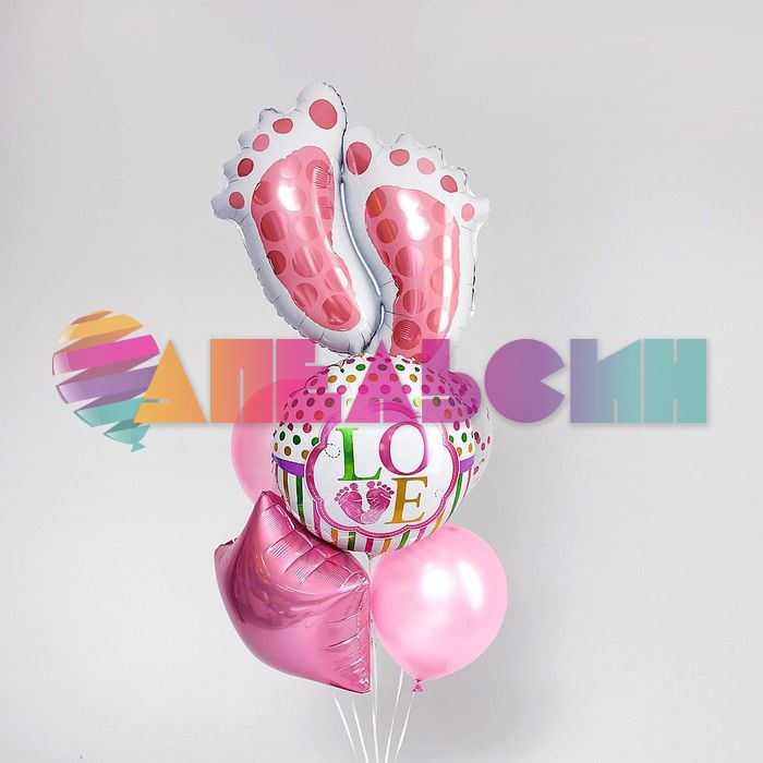 Набор шаров Baby Girl LOVE Следы 7в1 5414626