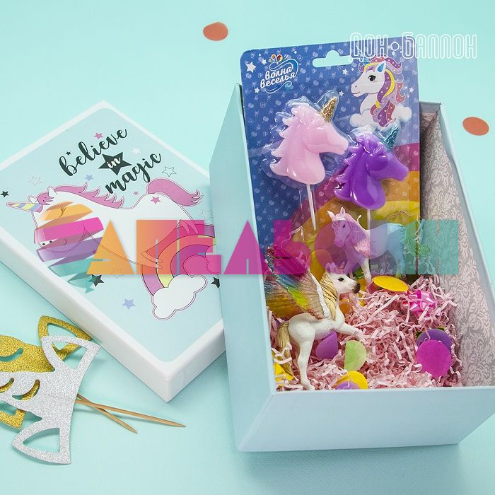 Шпажка для канапе Единорог серебро 3шт/уп 615076