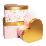 Набор коробок 3в1 Лютики на розовом 28х29х16см сердце 10803-27D