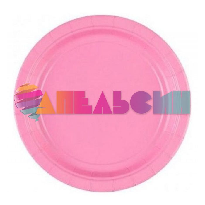 Тарелка Розовый Pink 17см 8шт/уп картон 1502-1339
