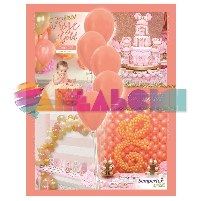Шар металлик Розовое золото S10"/25см (568) Rose Gold 100шт/уп (Колумбия) 210568-бр