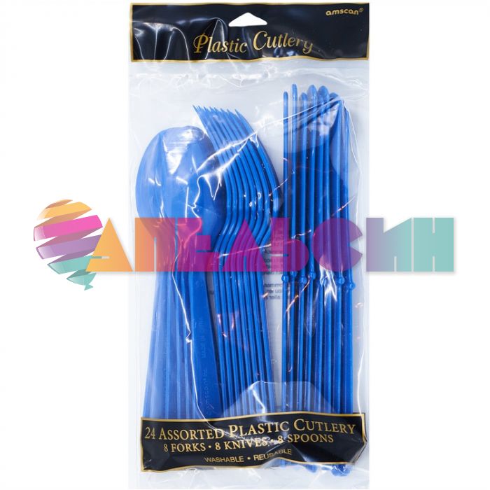 Набор приборов Синий Br Royal Blue 24шт/уп пластик 1502-3845
