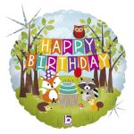 Шар фольга Лесные зверята HB BL18"/46см (Италия) голография 36178H