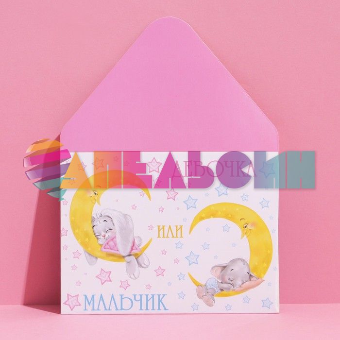 Конверт Девочка или Мальчик 11х15см 7507117