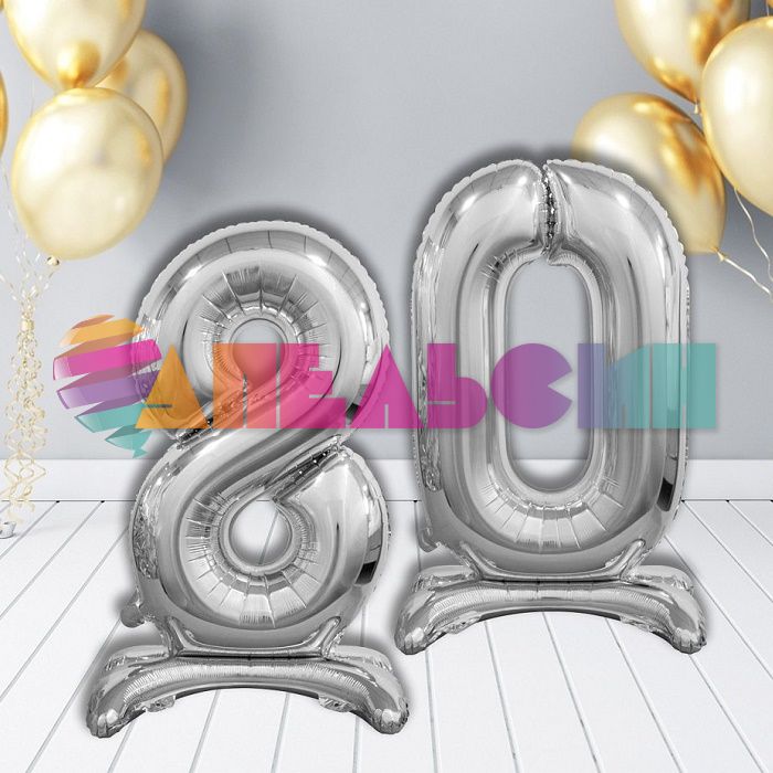Шар цифра Серебро 0 FL32"/81см (Китай) 134010